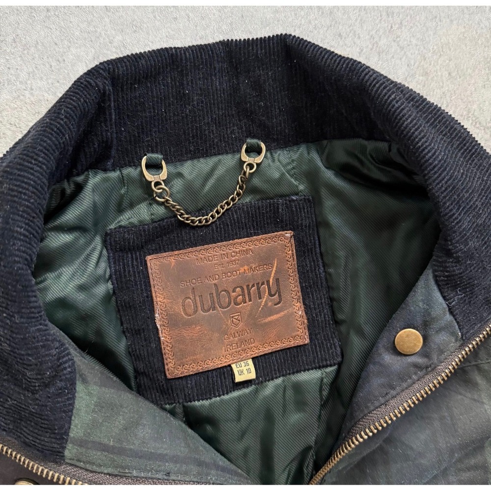 Dubarry Annestown Wax Jacket Black Watch Tartan Green Plaid Primaloft US 6 - Picture 2 of 7